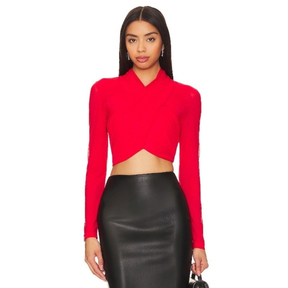NWT $79 BARDOT Aliyah Top Fire Red XS US 2